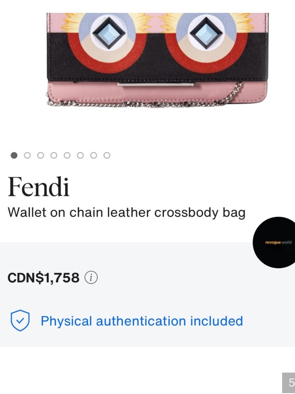 ✨ Authentic Fendi Hypnoteyes Monster Wallet On Chain (WOC) - Pink EUC ✨ - Picture 2 of 9